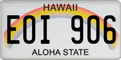 HI license plate EOI906