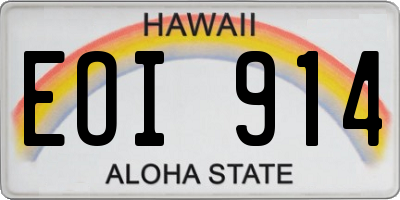 HI license plate EOI914