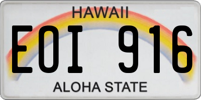 HI license plate EOI916