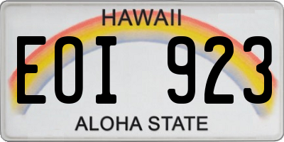 HI license plate EOI923