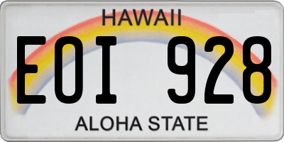 HI license plate EOI928