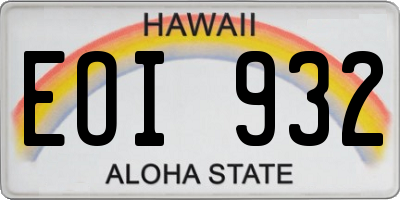 HI license plate EOI932
