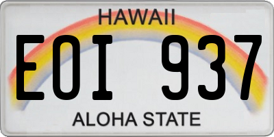 HI license plate EOI937