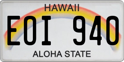 HI license plate EOI940