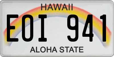 HI license plate EOI941