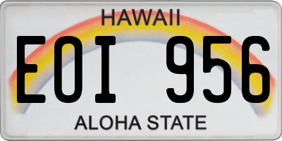 HI license plate EOI956