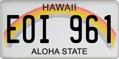 HI license plate EOI961