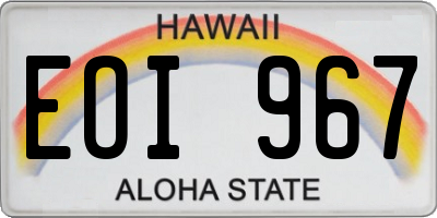 HI license plate EOI967