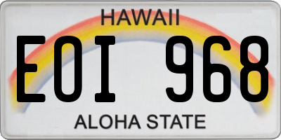 HI license plate EOI968