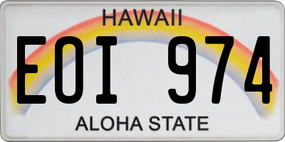 HI license plate EOI974