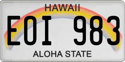 HI license plate EOI983