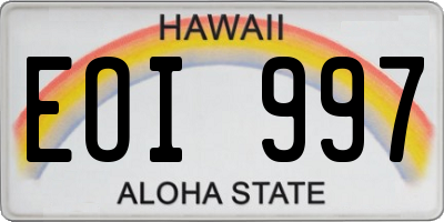 HI license plate EOI997