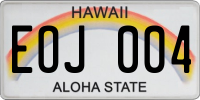 HI license plate EOJ004