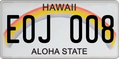 HI license plate EOJ008