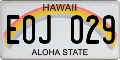 HI license plate EOJ029