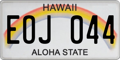 HI license plate EOJ044
