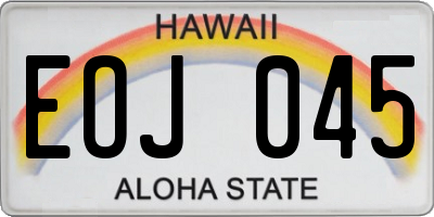 HI license plate EOJ045