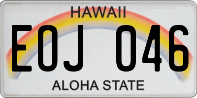 HI license plate EOJ046