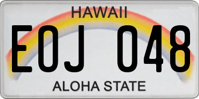 HI license plate EOJ048