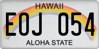 HI license plate EOJ054