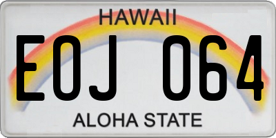 HI license plate EOJ064