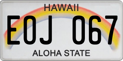 HI license plate EOJ067