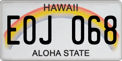 HI license plate EOJ068