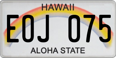 HI license plate EOJ075