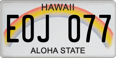 HI license plate EOJ077