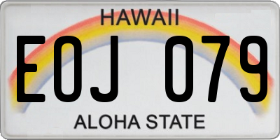 HI license plate EOJ079