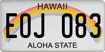 HI license plate EOJ083