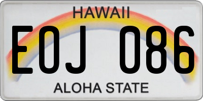 HI license plate EOJ086
