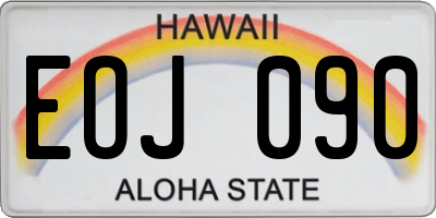 HI license plate EOJ090