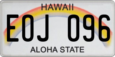 HI license plate EOJ096