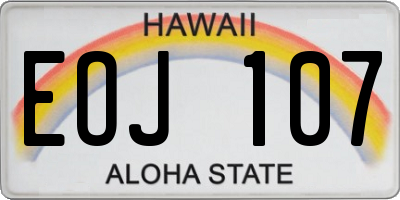 HI license plate EOJ107