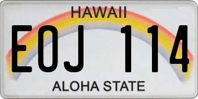 HI license plate EOJ114