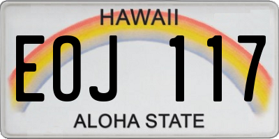 HI license plate EOJ117