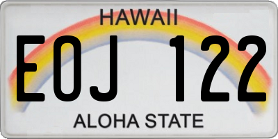 HI license plate EOJ122