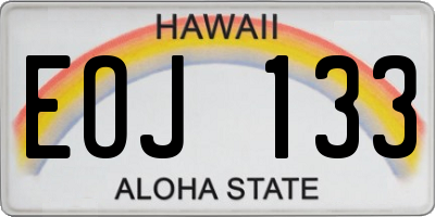 HI license plate EOJ133