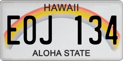 HI license plate EOJ134