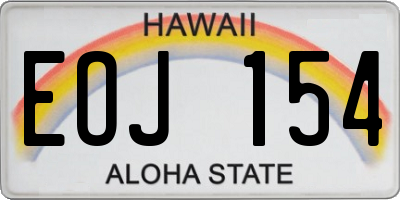 HI license plate EOJ154