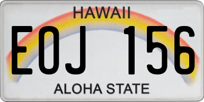 HI license plate EOJ156