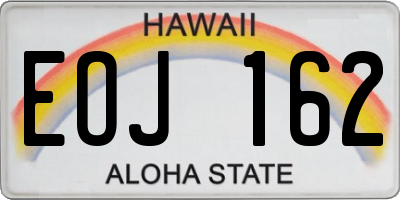 HI license plate EOJ162
