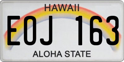 HI license plate EOJ163