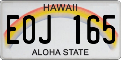 HI license plate EOJ165
