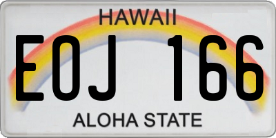 HI license plate EOJ166