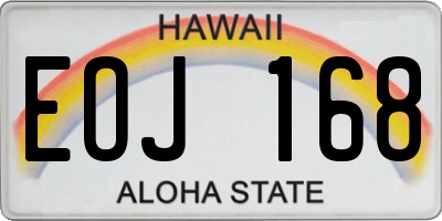HI license plate EOJ168