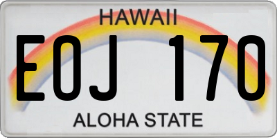 HI license plate EOJ170