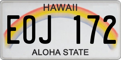 HI license plate EOJ172