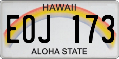 HI license plate EOJ173